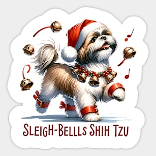 Sleigh Bells Shih Tzu Sticker